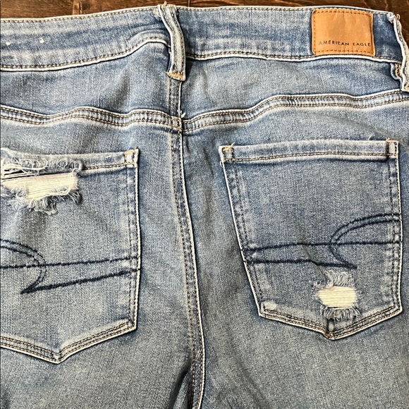 American Eagle Distressed Blue Women's Jeans - Picture 6 of 8